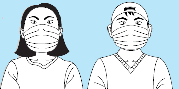 메르스 마스크를 착용한 아이오닌을 그린 모습 메르스 마스크를 착용한 아이오닌을 그린 모습