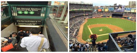 뉴욕 양키스 스타디움에서 본 뉴욕과 시애틀의 야구경기 뉴욕 양키스 스타디움에서 본 뉴욕과 시애틀의 야구경기